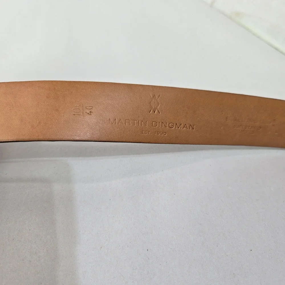 Martin Dingman Belt 40 Brown Caiman Crocodile Leather Handcrafted USA Dress 1467